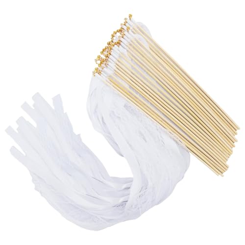 ETUCYNG Hochzeits Wands Band,50 Stück Feststäbe | Stab Streamer Deko Mit Glöckchen Für Hochzeitsauszug Brautparty Festlichkeiten ETUCYNG Hochzeits Wands Band,50 Stück Feststäbe | Stab Streamer Deko Mit Glöckchen Für Hochzeitsauszug Brautparty Festlichkeiten von ETUCYNG