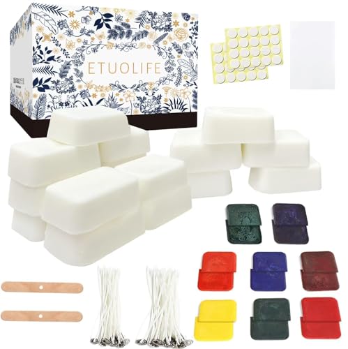 Yzoo Kerzen Selber Machen Set,DIY Kerzenherstellung Kit für Erwachsene und Kinder,960g Sojawachs,Kerzenwachs Farbstoffe Docht Set,Kerzen DIY Set,Kerzenwach Sojawachs von ETUOLIFE