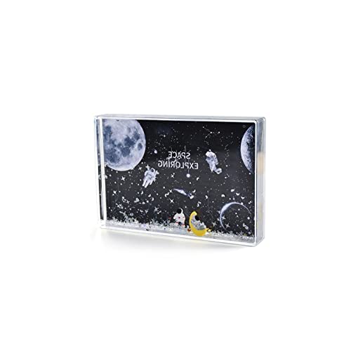 ETZRYSYB Flüssiger Fotorahmen, Astronaut, Raumfahrer, Desktop-Fotohalter mit schneeschwimmendem Glitzer, Familienbild, tolles Geschenk, Dekoration von ETZRYSYB