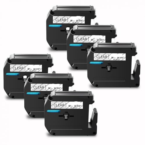 M-K231 Labelband 1PK 6pk kompatibel mit MK231 M231 Schwarz auf weißer 12 mm Kompatibel mit PT-100 PT-65-Drucker(6PK Black on Clear) von ETkzql