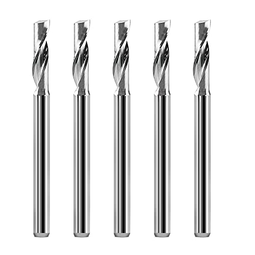 Fräser,CNC Fräse,Schaftfräser,Holz Fräser,CNC fräser,VHM Alufräser Einschneidiger Fräser mit 3.175 mm Schaft x 12 mm Schnittlänge CNC Schaftfräser für Aluminium, Aluminium Kunststoffplatte, Messing von HOZLY