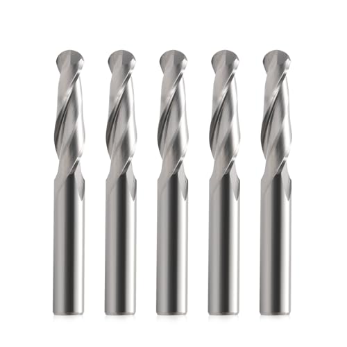 EU_HOZLY 6x22mm 2 Flöte Hartmetallkugel Nasenfräser CEL Packung mit 5 von HOZLY