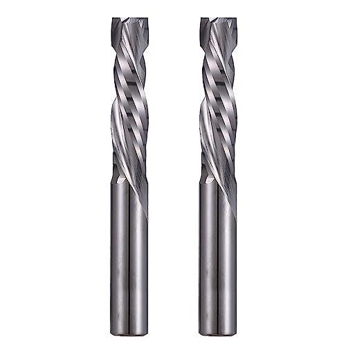 EU_HOZLY Spiralfräser Up&Down Compression Bit 6 mm Schnittdurchmesser, 6 mm Schaft, 25 mm Schnittlänge CNC-Schaftfräser für Holzschnitzerei, Gravur, 2St von EU_HOZLY