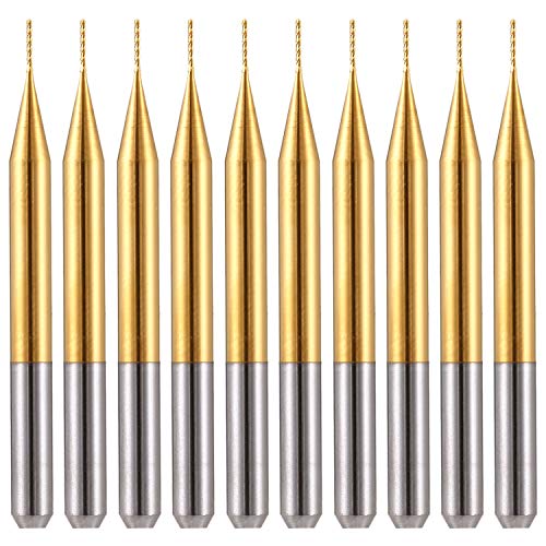 EU_HOZLY Titanium Coat Carbide 3.175mmX0.5mmX3mm Endmühle Gravur Bits CNC Rotary Burrs Packung von 10 von EU_HOZLY