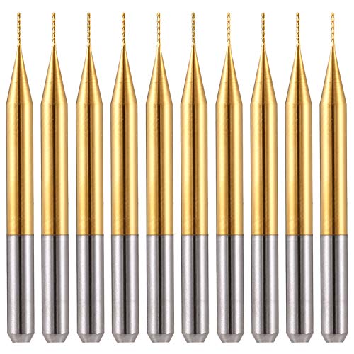 EU_HOZLY Titanium Coat Carbide 3.175mmX0.5mmX3mm Endmühle Gravur Bits CNC Rotary Burrs Packung von 10 von HOZLY