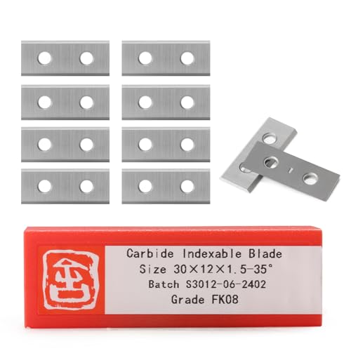 Wendeplatten Wendemesser Austauschbare Hartmetall-Wendemesser 1.5mm Dicke, 2 Schneidkanten ,10 Stück Ersatzklingen 30 X 12 X 1.5mm, für Wendeplatten Bündigfräser (Wendemesser) von EU_HOZLY