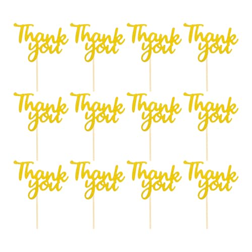 12pcs Danke Cake Topper, danke Day Cake Topper Wertschätzung für Lehrerversammlungen Partyveranstaltungen Feierlichkeiten zu geben von EUBEISAQI