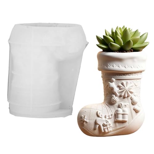 Christmas Socks Formen - Weihnachts Epoxidharz Gießform,Seasonal Festive Candle Holder Home Decor Storage Jar Planter Craft Moulds for Wax Clay Epoxy Casting Paste Polymer von EUBEISAQI