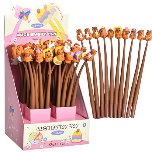 EUBEISAQI Capybara Kugelschreiber - 48 Stück Capybara Wackel Schreibstifte - 0,5 mm Mine für Schule Studium Zuhause Lehrer Schüler Journaling EUBEISAQI Capybara Kugelschreiber - 48 Stück Capybara Wackel Schreibstifte - 0,5 mm Mine für Schule Studium Zuhause Lehrer Schüler Journaling von EUBEISAQI