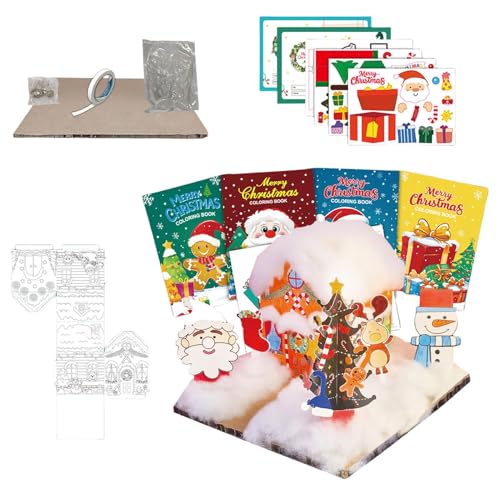 Weihnachts Bastelsets,Interaktives Festliches Handgemachtes Set | Weihnachtskarten Zusammenbauset,Für Kinder Jugendliche Erwachsene Klassenzimmer Heimdekorateure Esstisch Kamin Fensterbank Büro von EUBEISAQI