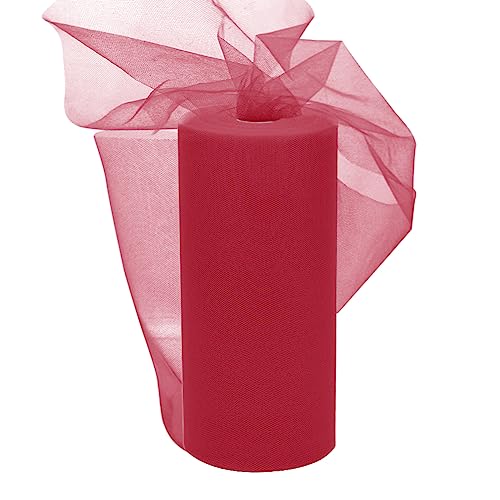 Tülle Roll Tüll Stoff Rot 30cm x 92M, EUBSWA Tüll Rollen Tüllband für Brautkleider Ballett-Kleider Hochzeit Party Deko Handwerk von EUBSWA