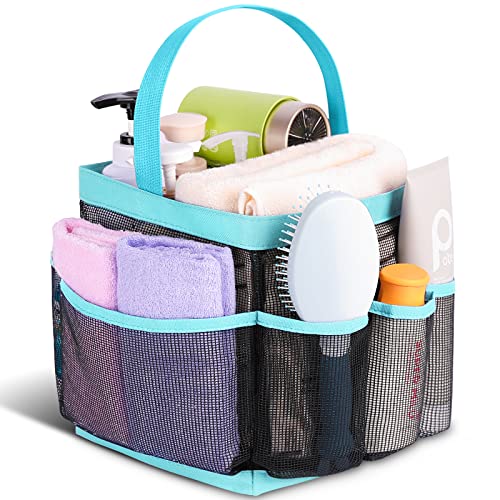 EUDELE Duschkorb aus Netzstoff, tragbar für Studentenwohnheim, mit 8 Taschen, großes Fassungsvermögen, Duschtasche für Strand, Schwimmen, Fitnessstudio, Reiseutensilien von EUDELE