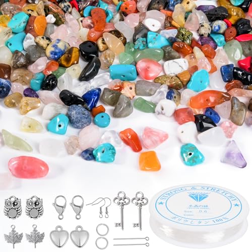 EUES 120 Stück Natürlichen Unregelmäßige Perlen für Armbänder, Edelstein Perlen Set Perlen Armbänder Selber Machen,Glasperlen Set mit zum Auffädeln für Ketten Ringe Handykette Schmuckherstellung Kit EUES 120 Stück Natürlichen Unregelmäßige Perlen für Armbänder, Edelstein Perlen Set Perlen Armbänder Selber Machen,Glasperlen Set mit zum Auffädeln für Ketten Ringe Handykette Schmuckherstellung Kit von EUES