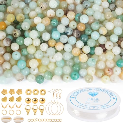 EUES 180 Stück 4mm Natürliche Amazonit Perlen Für Armbänder, Edelstein Perlen Set Perlen Armbänder Selber Machen,Glasperlen Set Mit Zum Auffädeln Für Ketten Ringe Handykette Schmuckherstellung Kit EUES 180 Stück 4mm Natürliche Amazonit Perlen Für Armbänder, Edelstein Perlen Set Perlen Armbänder Selber Machen,Glasperlen Set Mit Zum Auffädeln Für Ketten Ringe Handykette Schmuckherstellung Kit von EUES