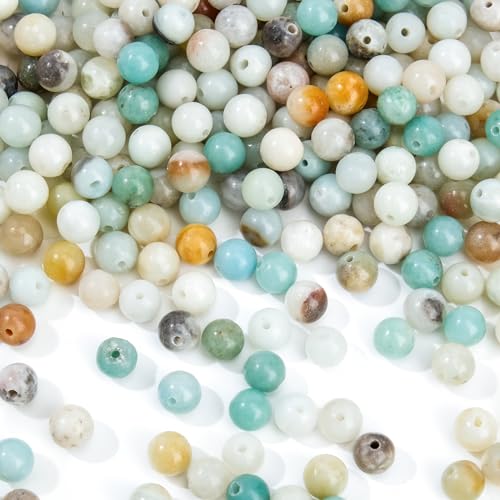 EUES 120 Stück 6mm Runde Natürliche Amazonit Perlen, Edelstein Perlen 6mm Naturstein Perlen, Edelsteine zum Auffädeln für DIY Armband Halskette Schmuckherstellung, Partys, Feiertage EUES 120 Stück 6mm Runde Natürliche Amazonit Perlen, Edelstein Perlen 6mm Naturstein Perlen, Edelsteine zum Auffädeln für DIY Armband Halskette Schmuckherstellung, Partys, Feiertage von EUES