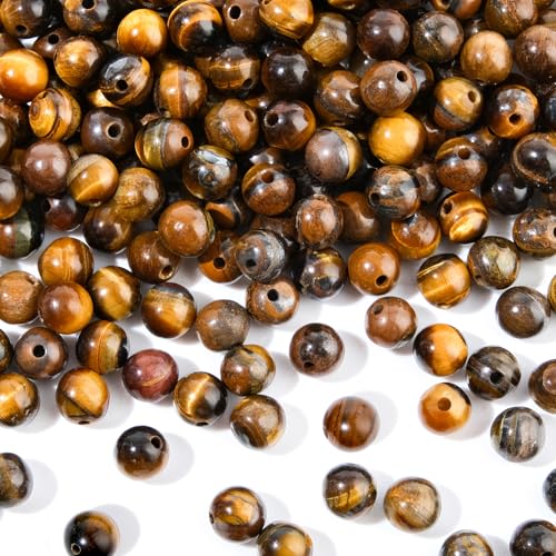 EUES 8mm Tigerauge Perlen, 94 Stück Tigerauge Stein Perlen, Naturstein Tigerperlen zum DIY Armband Schmuckherstellung, Partys, Feiertage EUES 8mm Tigerauge Perlen, 94 Stück Tigerauge Stein Perlen, Naturstein Tigerperlen zum DIY Armband Schmuckherstellung, Partys, Feiertage von EUES