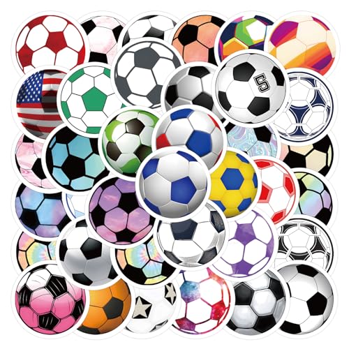 EUFFO 60 Stück Fußball Sticker Set, Wasserfeste Graffiti Aufkleber für Scrapbook Koffer Laptop Fahrrad Motorrad Skateboard von EUFFO