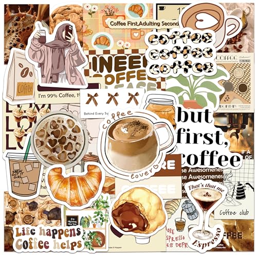 EUFFO Graffiti Kaffee Sticker 50 Stück, Wasserfeste Vintage Aufkleber für MacBook Scrapbook Journal Koffer Fahrrad Laptop Kindle Motorrad Skateboard Helm Auto EUFFO Graffiti Kaffee Sticker 50 Stück, Wasserfeste Vintage Aufkleber für MacBook Scrapbook Journal Koffer Fahrrad Laptop Kindle Motorrad Skateboard Helm Auto von EUFFO