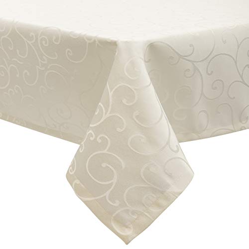 EUGAD Tischdecke Damast Ornamente Seidenglanz Kringel/Circle Design Tafeldecke mit Saum, Tischtuch Größe & Farbe wählbar, Edel Tisch Decke Abwaschbar und Bügelfrei, Eckig 130x220 cm Creme EUGAD Tischdecke Damast Ornamente Seidenglanz Kringel/Circle Design Tafeldecke mit Saum, Tischtuch Größe & Farbe wählbar, Edel Tisch Decke Abwaschbar und Bügelfrei, Eckig 130x220 cm Creme von EUGAD