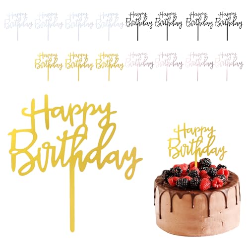 16 Stück Happy Birthday Tortendeko,Tortendeko Geburtstag,Cake Topper Geburtstag, Wiederverwendbarcake Acryl, Happy Birthday Cake Topper für Babyparty Jubiläen Party Dekoration 16 Stück Happy Birthday Tortendeko,Tortendeko Geburtstag,Cake Topper Geburtstag, Wiederverwendbarcake Acryl, Happy Birthday Cake Topper für Babyparty Jubiläen Party Dekoration von EUGENEKELLY