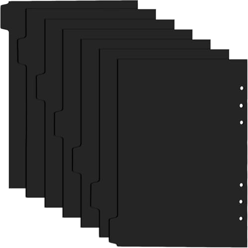 7 StüCk Schwarze A5 Ordner TrennbläTter,Kunststoff Ordner Einteilungsbogen, 6-Loch-Einteilungsbogen Mit Registerkarten,Schwarze Index Einteilungsbogen,TrennbläTter Papier A5,FüR Ringbuch,Notizbuch 7 StüCk Schwarze A5 Ordner TrennbläTter,Kunststoff Ordner Einteilungsbogen, 6-Loch-Einteilungsbogen Mit Registerkarten,Schwarze Index Einteilungsbogen,TrennbläTter Papier A5,FüR Ringbuch,Notizbuch von EUGENEKELLY