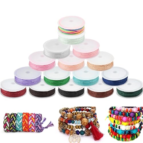EUIEUT 16 Rollen Bastelschnur Armbänder Nylonschnur 0.8mm Seidenschnur Polyesterschnur Schmuck Wachsschnur 10m Nylonschnur Knotenschnur Armband Schnur Perlenschnur Baumwollschnur Armband Schnur EUIEUT 16 Rollen Bastelschnur Armbänder Nylonschnur 0.8mm Seidenschnur Polyesterschnur Schmuck Wachsschnur 10m Nylonschnur Knotenschnur Armband Schnur Perlenschnur Baumwollschnur Armband Schnur von EUIEUT