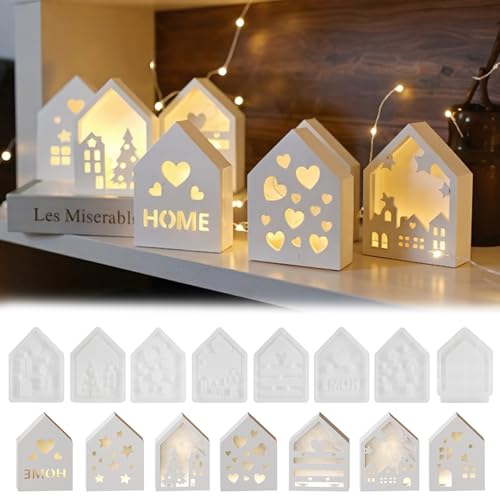 8 Stück Silikonformen Gießformen Häuser, Silikonform Gießformen Silikon Haus mit Fenster, Silikonform Mini Häuser, Kerzenform Seifenform Epoxidharz Formen für Seife Gips Gießform Ostern 8 Stück Silikonformen Gießformen Häuser, Silikonform Gießformen Silikon Haus mit Fenster, Silikonform Mini Häuser, Kerzenform Seifenform Epoxidharz Formen für Seife Gips Gießform Ostern von EUIOOVM