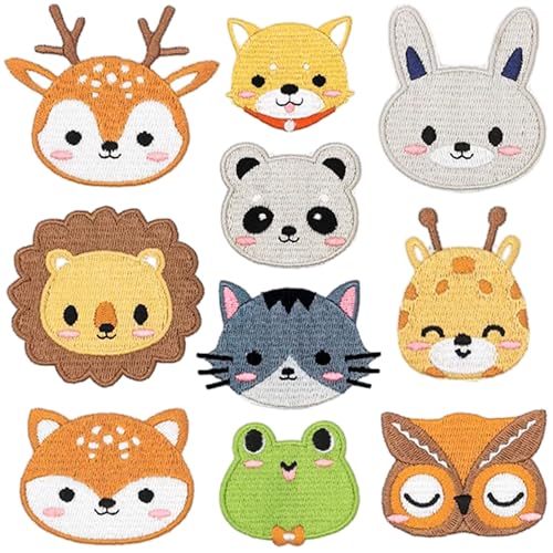 EUIOOVM Bügelflicken Kinder, 10 Stück Flicken Zum Aufbügeln, Tier Patches Aufnäher, Bestickte, Bügelaufkleber Kleidung, DIY Bügelbilder für Hosen Jeans T-Shirt und Textilien EUIOOVM Bügelflicken Kinder, 10 Stück Flicken Zum Aufbügeln, Tier Patches Aufnäher, Bestickte, Bügelaufkleber Kleidung, DIY Bügelbilder für Hosen Jeans T-Shirt und Textilien von EUIOOVM