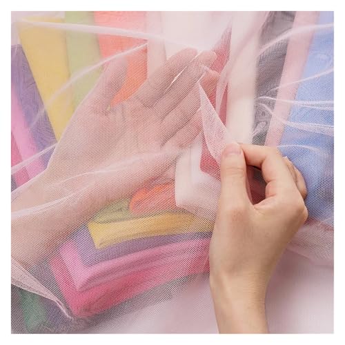 160 x 100/500 cm weicher Netzstoff, verschlüsseltes Hochzeitskleid-Material, DIY-Vorhänge, Moskitonetz und dekoratives Handwerk, leichtes und strapazierfähiges Stricktuch (8.160 x 100 cm) von EUIYCBA