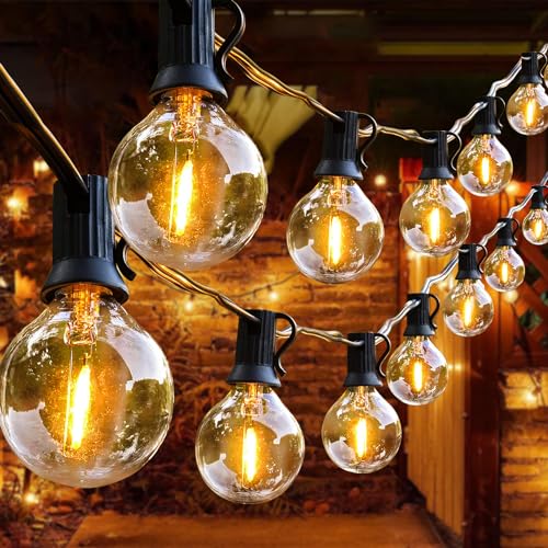LED Lichterkette Außen, 28M Lichterkette außen strom mit 50+3 Stk,2700K Warmweiße G40 Glühbirnen,IP65 Wasserdicht Innen/Außen Lichterketten für Garten, Hochzeiten, Party, Terrasse von EUJAM