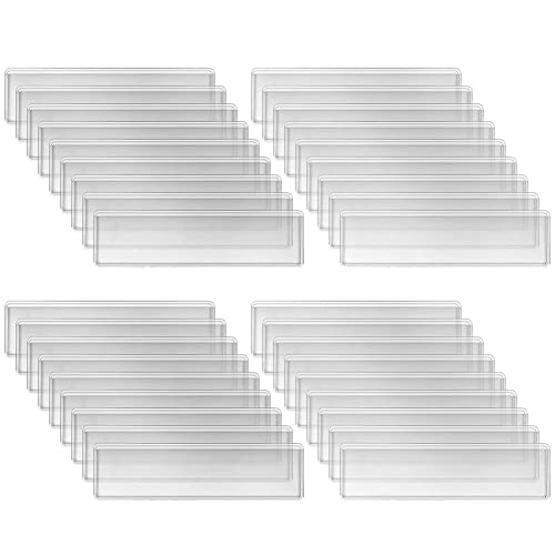 EUKKIC Halter Selbstklebende Regaletiketten 1,2 X 4,3, Transparente Regaletiketten, Kartentaschen, Schubladen für SupermäRkte (60 StüCk) von EUKKIC