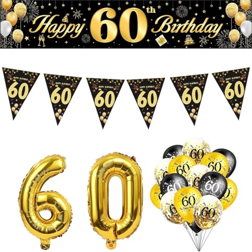 Deko Mann Frau, 60. Geburtstag Dekorationen Party Supplies Nummer 60 Geburtstag Luftballons Alles Gute zum Geburtstag Ballon Banner 60 Geburtstag Dekorationen für Sie Deko Mann Frau, 60. Geburtstag Dekorationen Party Supplies Nummer 60 Geburtstag Luftballons Alles Gute zum Geburtstag Ballon Banner 60 Geburtstag Dekorationen für Sie von EULAPGOE