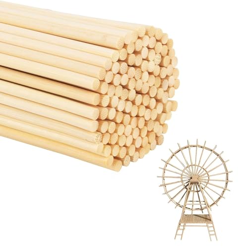EULAPGOE 100 Stück Holzstäbchen 300mm x 5mm, zum Basteln Rundstäbe Holz, Natürliche Holzstäbchen, Zuckerwatte Stäbe Bambusstäbe zum Basteln für Holzarbeiten EULAPGOE 100 Stück Holzstäbchen 300mm x 5mm, zum Basteln Rundstäbe Holz, Natürliche Holzstäbchen, Zuckerwatte Stäbe Bambusstäbe zum Basteln für Holzarbeiten von EULAPGOE