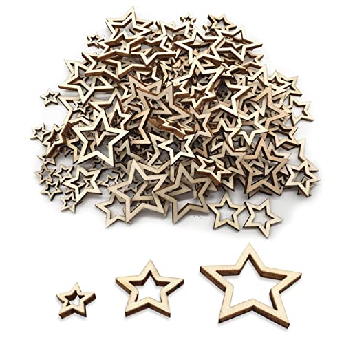Holzsterne Deko, 300 Stück Holzstern Scheiben Mini Stern Holz Dekoration Ornament für Weihnachten Hochzeitsdekoration Party DIY Handwerk Tisch Streuung Dekoration von EULAPGOE