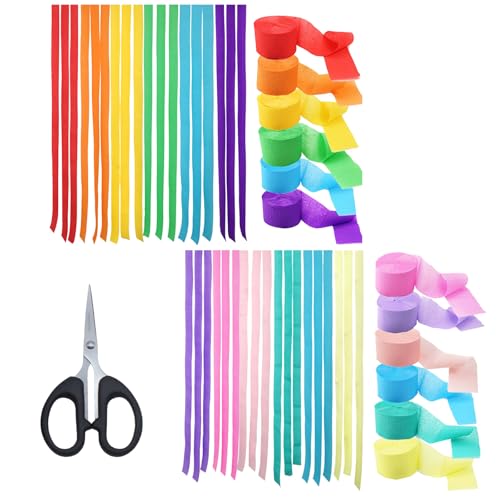 EULAPGOE 6 Rollen Krepp-Papier Luftschlangen, Hochzeit Geburtstag Graduierung Bunte Candyland Party Dekoration Hintergrund, Regenbogen DIY Lieferungen, farbige Wohnzimmer EULAPGOE 6 Rollen Krepp-Papier Luftschlangen, Hochzeit Geburtstag Graduierung Bunte Candyland Party Dekoration Hintergrund, Regenbogen DIY Lieferungen, farbige Wohnzimmer von EULAPGOE