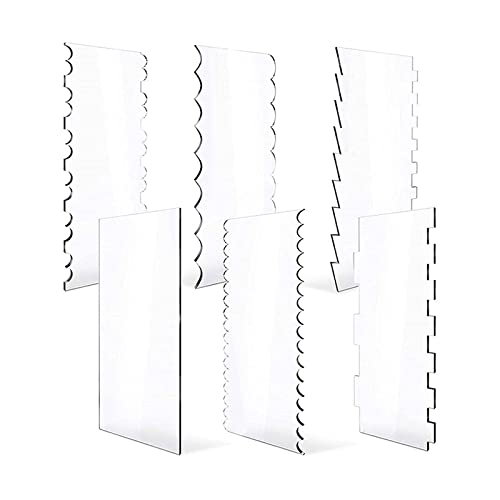6 Stück Klares Acryl Kuchenschaber Glätter Kuchenschaber Tortenspachtel Sahnespatel Kuchen Zuckerguss Dekorieren Kamm Torten Backen Zubehör für Verschiedene Formen von Kuchen Kanten 6 Stück Klares Acryl Kuchenschaber Glätter Kuchenschaber Tortenspachtel Sahnespatel Kuchen Zuckerguss Dekorieren Kamm Torten Backen Zubehör für Verschiedene Formen von Kuchen Kanten von EULAPGOE