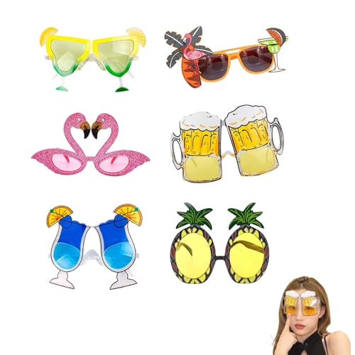 Party Brillen Hawaiian Tropical Sonnenbrillen,6er-Set Hawaii Party Sonnenbrillen–Lustige Tropenbrillen für Sommer, Strand & Karneval–Neuartige Designs in Flamingo, Zitrone, Bier, Vogel & Cocktailglas Party Brillen Hawaiian Tropical Sonnenbrillen,6er-Set Hawaii Party Sonnenbrillen–Lustige Tropenbrillen für Sommer, Strand & Karneval–Neuartige Designs in Flamingo, Zitrone, Bier, Vogel & Cocktailglas von EULAPGOE