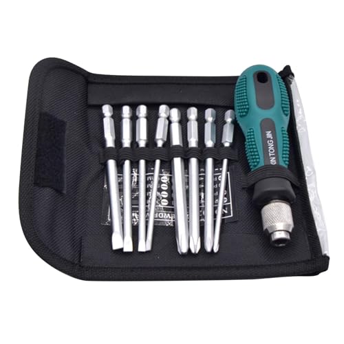 EULAPGOE 9 Stück Lang Schraubendreher Bit Set, SL3-SL6, PH0-PH3 Sternenkopf Schraubenziehe Set, Magnetische Bit Set Lang, Elektrische Bits Satz Werkzeuge von EULAPGOE