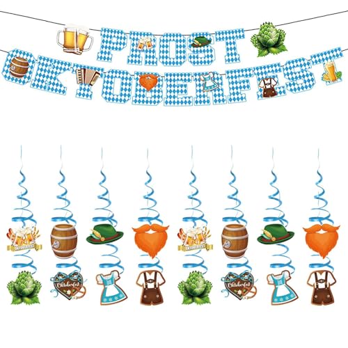 EULAPGOE Oktoberfest Girlande,Oktoberfest Deko Set,17 Stück Oktoberfest Dekoration Set, Oktoberfest Hängedeko mit Bayrisch Wimpelkette, Bayern Spiral Girlande für Oktoberfest Party, Bayern Deko EULAPGOE Oktoberfest Girlande,Oktoberfest Deko Set,17 Stück Oktoberfest Dekoration Set, Oktoberfest Hängedeko mit Bayrisch Wimpelkette, Bayern Spiral Girlande für Oktoberfest Party, Bayern Deko von EULAPGOE