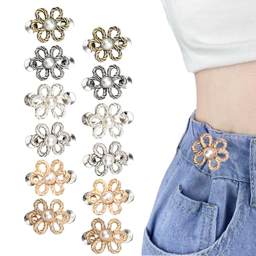 Jeans Knopf, Knöpfe Jeans Hosenknöpfe Zum Knöpfe Hosen Enger 12 Sets Pant Taille Tightener, verstellbare Taille Schnalle Extender, Metall-Jeans-Knöpfe für lose Jeans kein Nähen erforderlich Knopf Jeans Knopf, Knöpfe Jeans Hosenknöpfe Zum Knöpfe Hosen Enger 12 Sets Pant Taille Tightener, verstellbare Taille Schnalle Extender, Metall-Jeans-Knöpfe für lose Jeans kein Nähen erforderlich Knopf von EULAPGOE