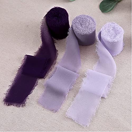 Chiffonband, 3 Rollen 4CM * 5M Geschenkband Hochzeit, Chiffon Schleifenband für Blumenstrauß, Geschenke Verpackung, DIY Handwerk (Typ 44) von EUNEWR