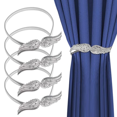 EUPSIIU 4 Stück Vorhang Raffhalter, Gardinenhalter, Vorhang Clip mit Verstellbarem Federseil, Vorhang Halter, Dekorative Vorhänge Vorhangclips Schnalle, Curtain Holder für Zuhause Hotel Büro (Silber) EUPSIIU 4 Stück Vorhang Raffhalter, Gardinenhalter, Vorhang Clip mit Verstellbarem Federseil, Vorhang Halter, Dekorative Vorhänge Vorhangclips Schnalle, Curtain Holder für Zuhause Hotel Büro (Silber) von EUPSIIU