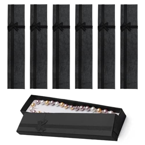 EUPSIIU 6 Stück Geschenkschachtel, Schmuck Box, Schwarz Schmuckschatullen, Geschenkbox, Geschenkbox für Geschenke, Schwarz Schmuck Geschenkboxen, Ohrringen Samtfutter, Schmuck Organizers von EUPSIIU