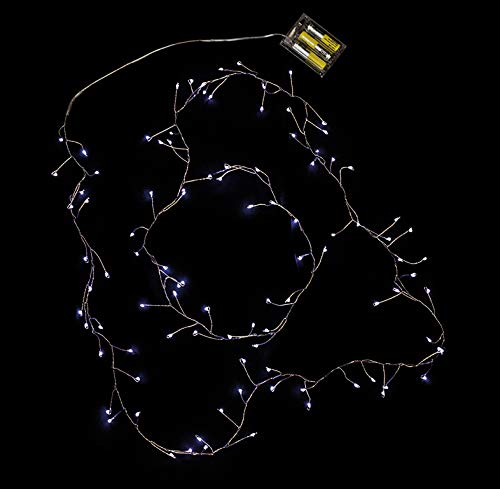EUROCINSA Ref. 28373 Kupferstreifen mit Zweigen mit 100 weißen statischen und blinkenden LEDs (ohne Batterien) 2 m. 1 Stück, Einheitsgröße von EUROCINSA
