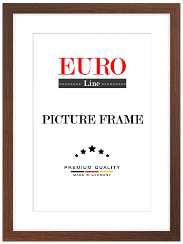 EUROLine Holz Bilderrahmen 13 x 41 cm Wenge braun mit Antireflex-Acrylglas für | Foto | Poster | Puzzle Rahmen von EUROLine35