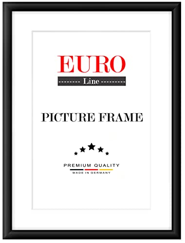 EUROLine Holz Bilderrahmen 35 x 90 cm Schwarz Matt mit Antireflex-Acrylglas für | Foto | Poster | Puzzle Rahmen von EUROLine35