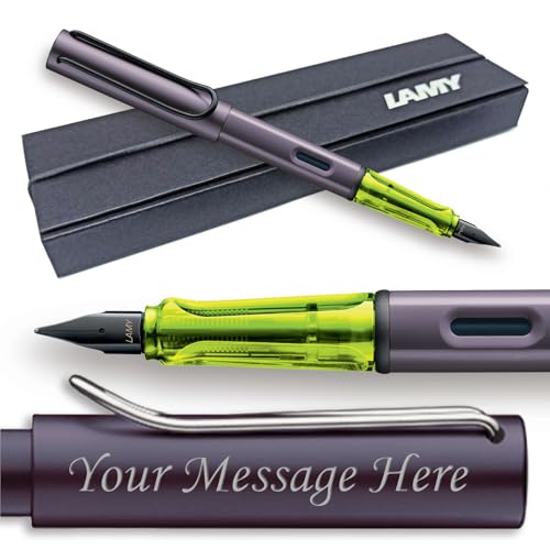 Lamy Al-Star Füllfederhalter, Farbe und Federbreite wählbar (inklusive Geschenkbox), Gravur erhältlich (feine Feder, Aubergine) von EUROPENS