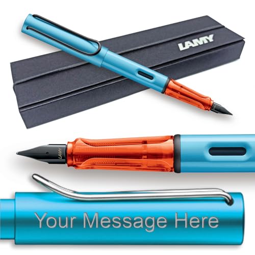 Lamy Al-Star Füllfederhalter, Farbe und Federbreite wählbar (inklusive Geschenkbox), Gravur erhältlich (feine Feder, Denim) von EUROPENS