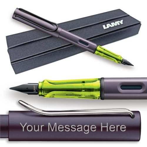 Lamy Al-Star Füllfederhalter - Wählen Sie Farbe/Federbreite (Geschenkbox) - Gravur verfügbar (extra feine Feder, Aubergine) von EUROPENS