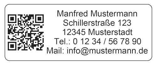QR-Code Adressaufkleber Etiketten Aufkleber, 240 Stück, individuell bedruckt mit Ihrem Wunschtext QR-Code Adressaufkleber Etiketten Aufkleber, 240 Stück, individuell bedruckt mit Ihrem Wunschtext von EUROPRINT24